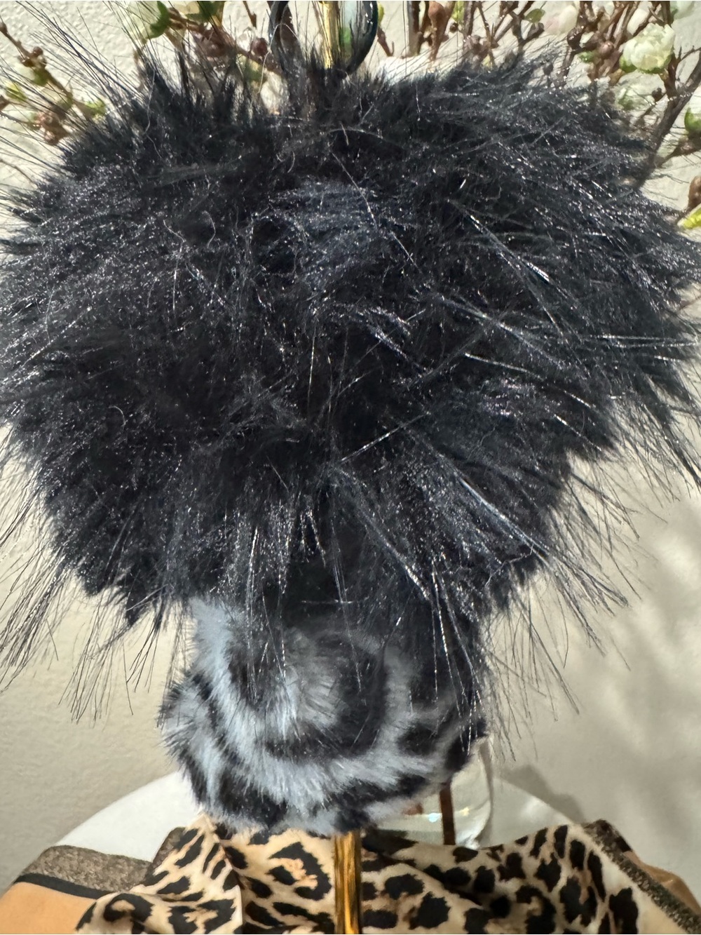 Black Fuzzy Rocker Plush Custom Labubu with Accessories - Picture 5 of 9